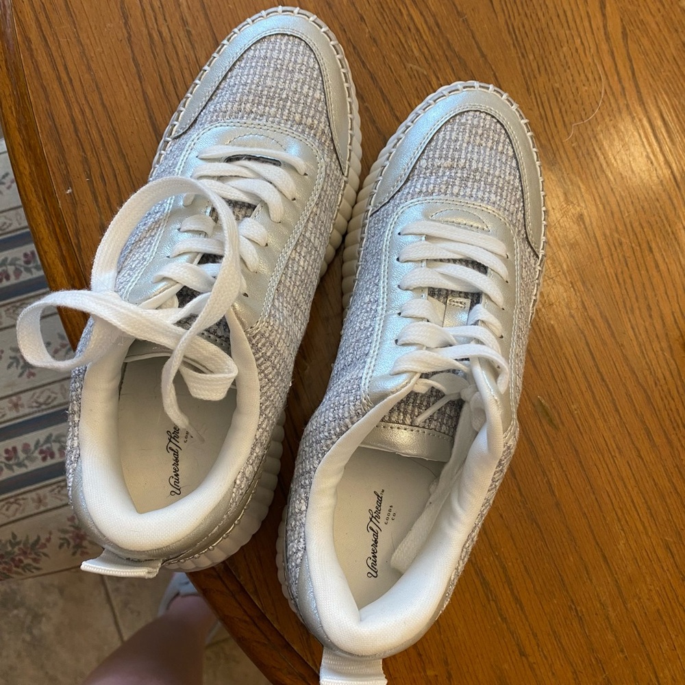 White and Gray Fashion Sneakers